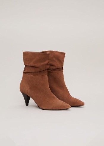 Phase Eight Brown Suede Cone Western Heels Brown USA | 8235960-NY